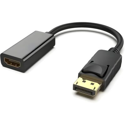 Adaptador DisplayPort a HDMI Macho a Hembra - DP - Conexión Uni-Direccional con Audio Digital