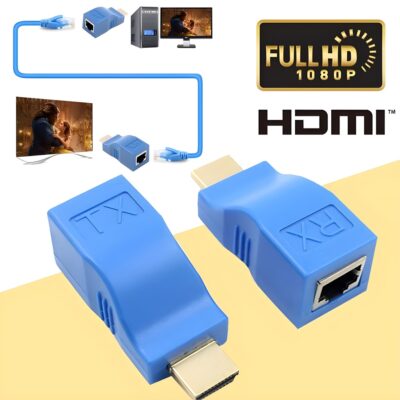 Extensor HDMI por Cable de Red RJ45 – Transmisor y Receptor Full HD 1080p Cat5e/6