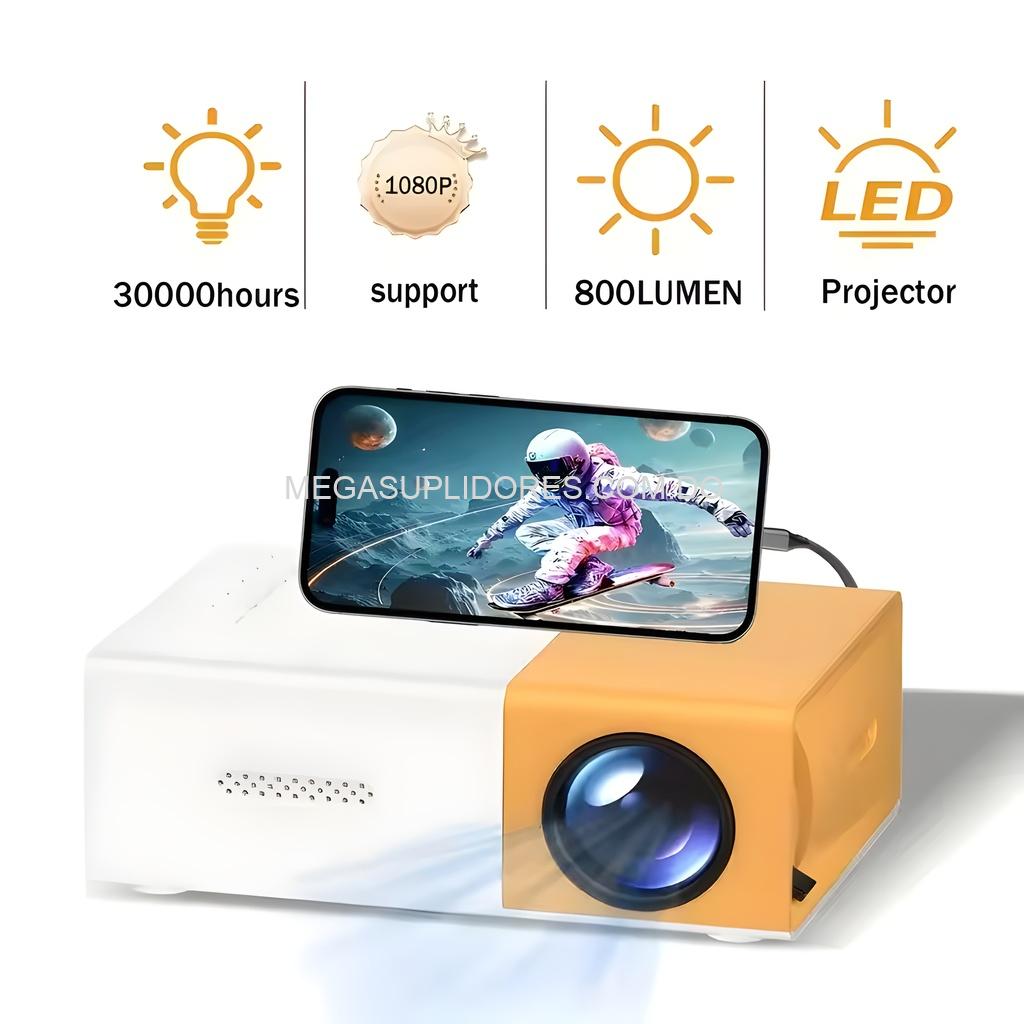 Mini Proyector LED Portátil – Compatible con USB, HDMI y AV – Ideal para Cine en Casa