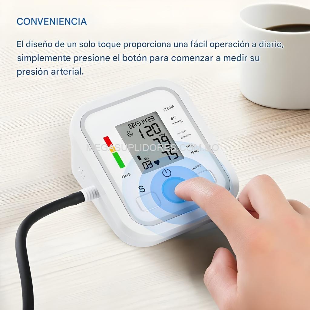 Monitor de Presión Arterial Electrónico de Brazo Automático - Medidor Ritmo Cardiaco - Sistólica Diastólica