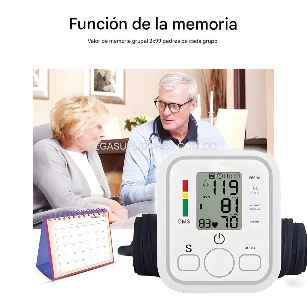 Monitor de Presión Arterial Electrónico de Brazo Automático - Medidor Ritmo Cardiaco - Sistólica Diastólica