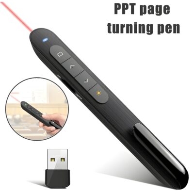 Presentador Inalámbrico con Puntero Láser Rojo – Control Remoto para Presentaciones