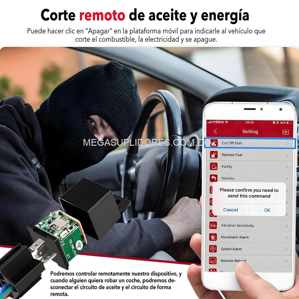 Rastreador GPS Tipo Relay – Localizador Vehicular con Apagado Remoto Seguimiento en Tiempo Real