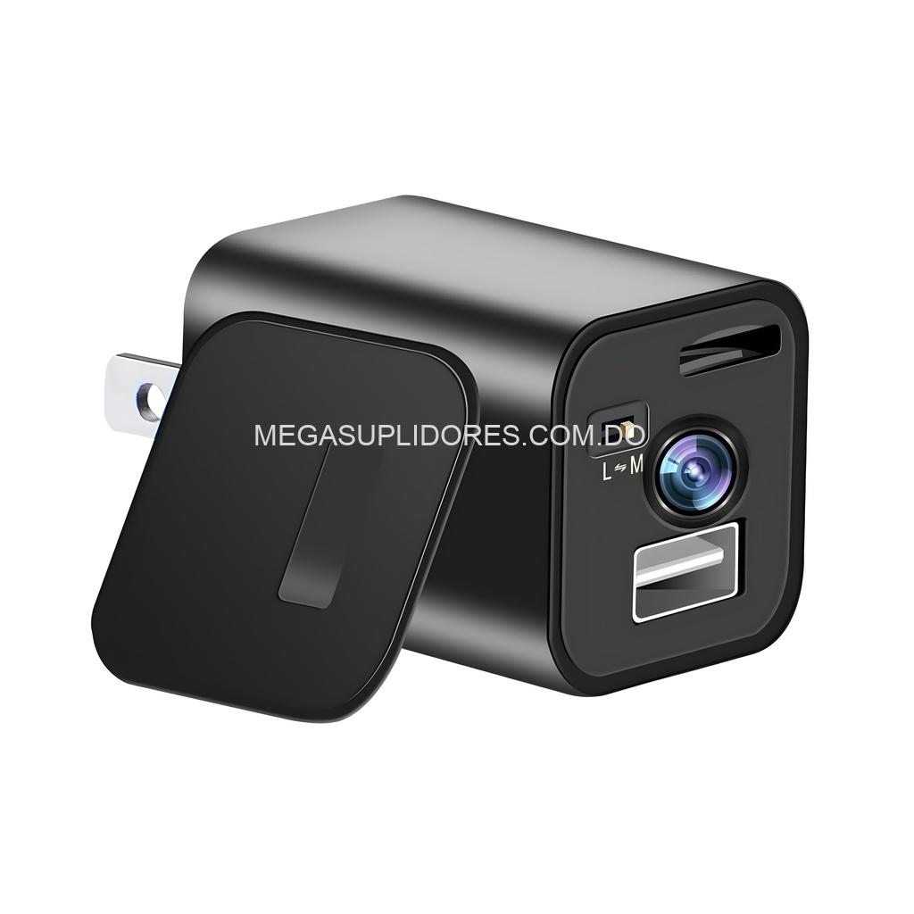 Cargador USB con Cámara Espía – Grabación HD con Micrófono y Detección de Movimiento