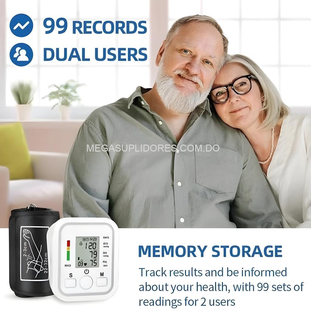 Monitor de Presión Arterial Electrónico de Brazo Automático - Medidor Ritmo Cardiaco - Sistólica Diastólica