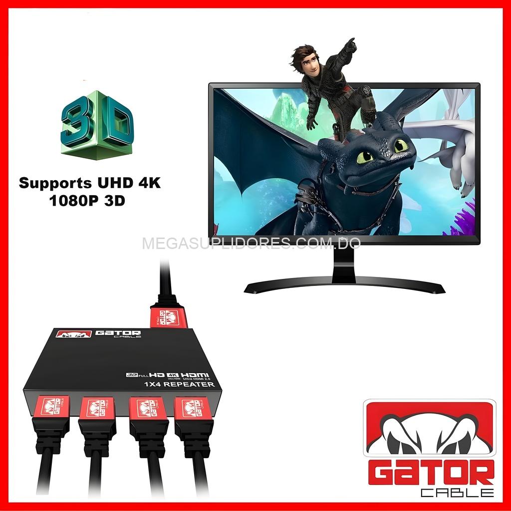 Duplicador de Pantalla Full HD 1080p – Splitter HDMI 1x4 – Distribuye 1 Fuente a 4 TV
