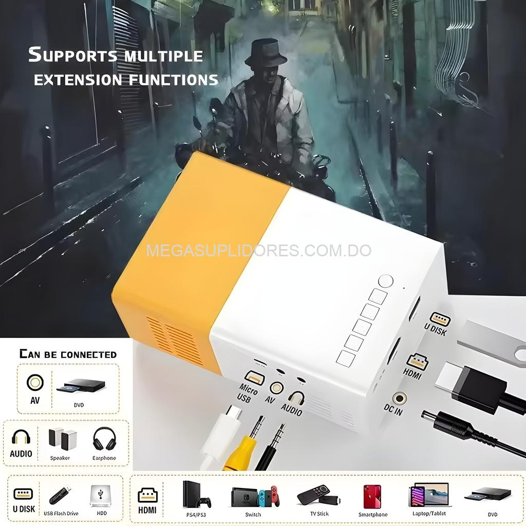 Mini Proyector LED Portátil – Compatible con USB, HDMI y AV – Ideal para Cine en Casa