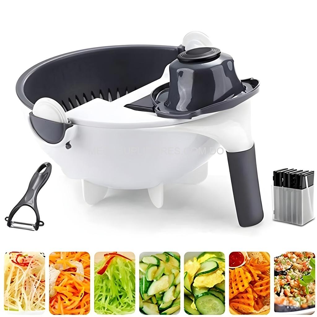 Cortador de Verduras 9 en 1 – Rallador - Pelador - Spiralizer y Escurridor Multifuncional