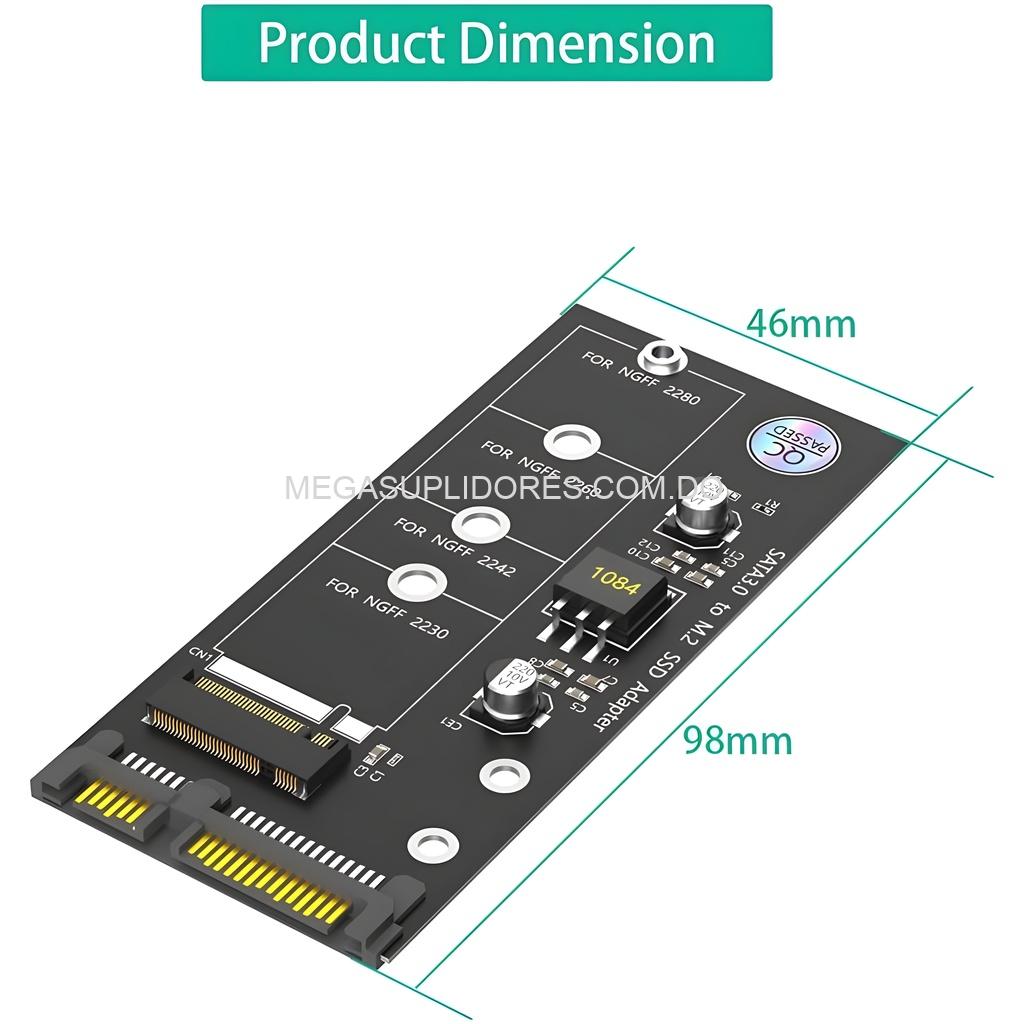 Adaptador Disco SSD M2 NGFF SATA a SATA 3 – M.2 Compatible 2230/2242/2260/2280