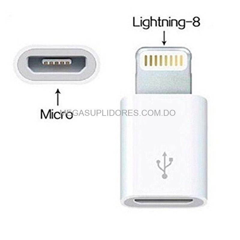Adaptador OTG de Micro USB V8 a Lightning iPhone