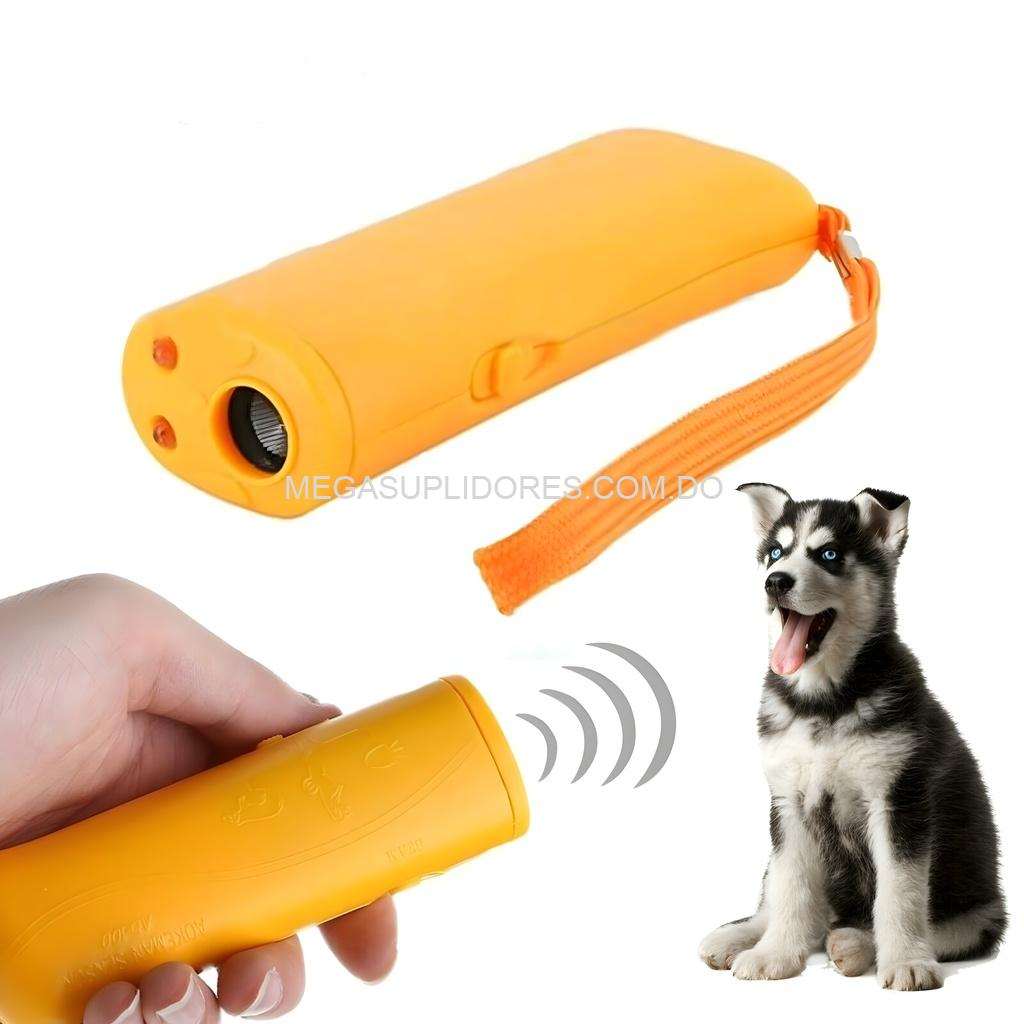 Ahuyentador y Entrenador de Perros Silbato Ultrasónico Repelente con Luz LED