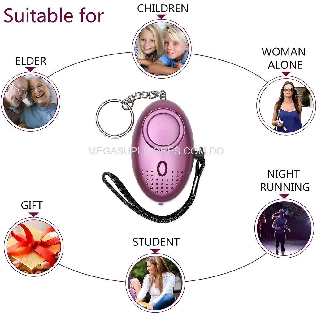 Llavero Alarma Personal de Seguridad 140dB con Luz – Protección Portátil