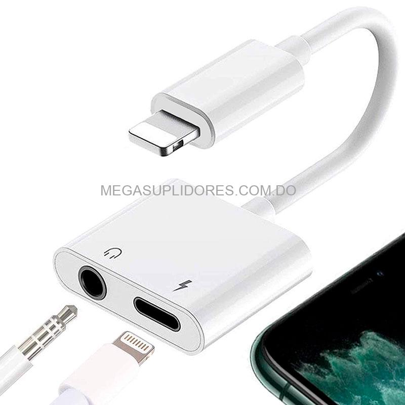 Adaptador de Sonido 2 En 1 Para IPhone 12, 11, XS MAX, XR, XS, X, 8 Plus, 8, 7 Plus, 7 para Cargar y Escuchar Música a la Vez