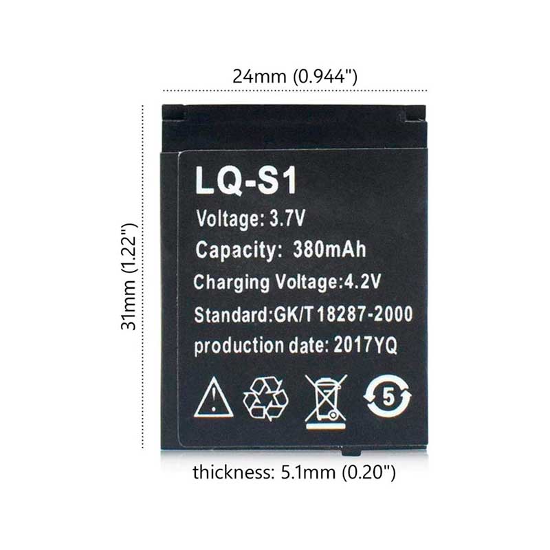 Bateria de Reloj Inteligente | Pila Recargable LQ-S1 | Smart Watch Q18 | A1 | DZ09 | QW09 | X6