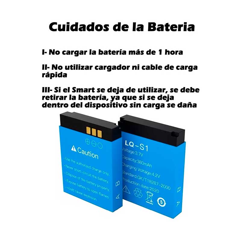 Bateria de Reloj Inteligente | Pila Recargable LQ-S1 | Smart Watch Q18 | A1 | DZ09 | QW09 | X6