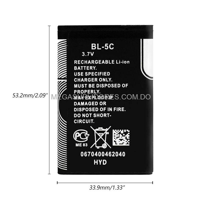 Batería Recargable Plana Modelo: BL-5C | 3.7V 1020mAh