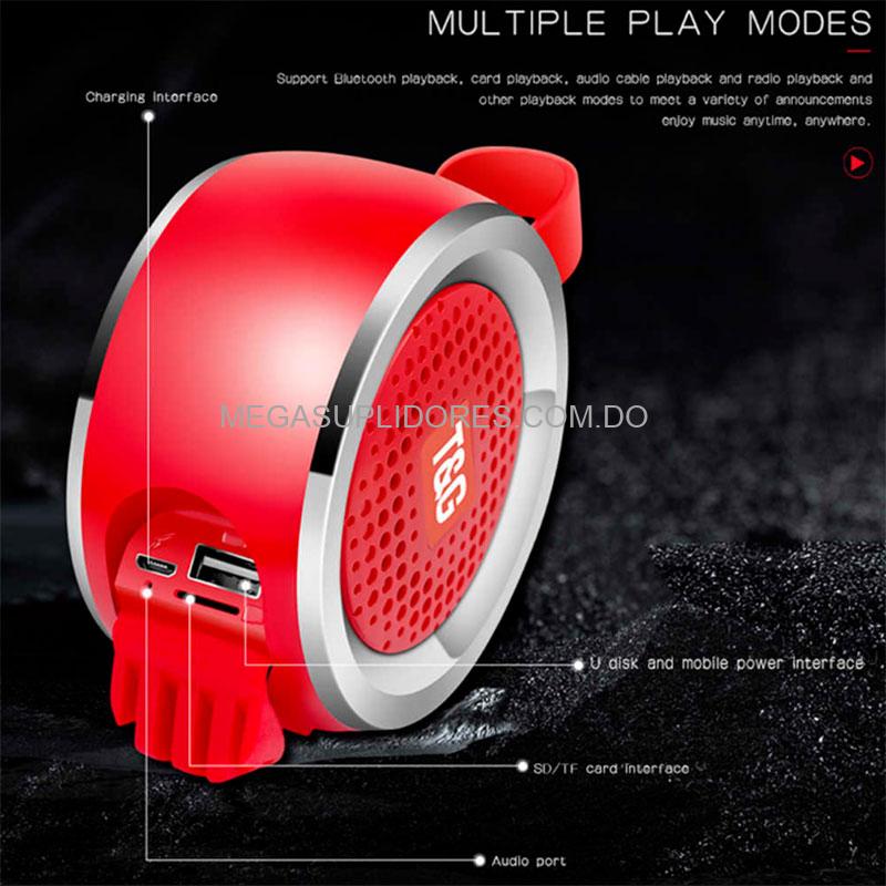 Bocina Bluetooth Portátil Resistente al Agua | Altavoz Recargable con Función de Llamada y Soporte para Memoria