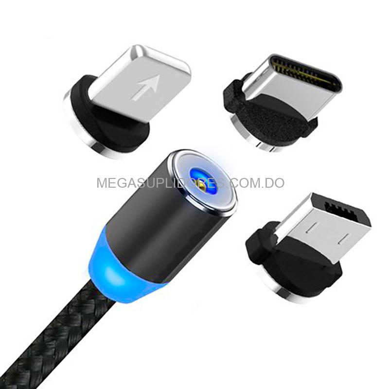 Cable USB Magnético 3 en 1 iPhone Lightning | Micro USB | Tipo C