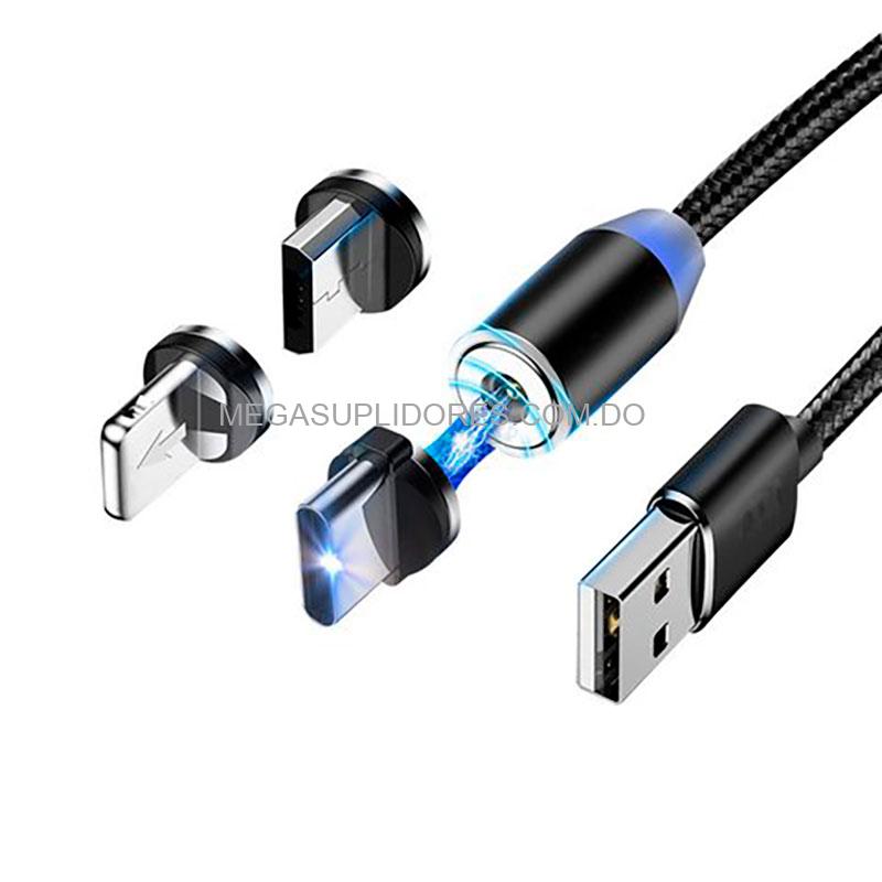 Cable USB Magnético 3 en 1 iPhone Lightning | Micro USB | Tipo C