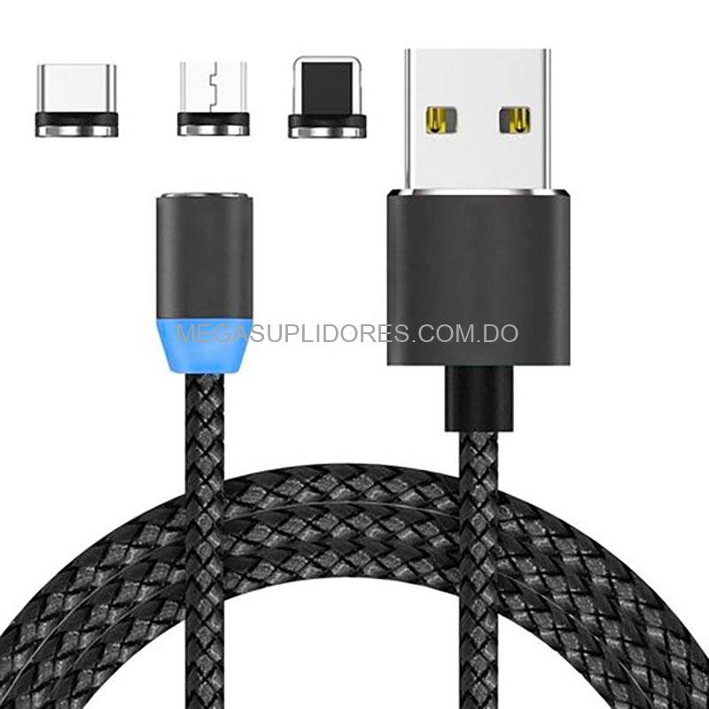 Cable USB Magnético 3 en 1 iPhone Lightning | Micro USB | Tipo C