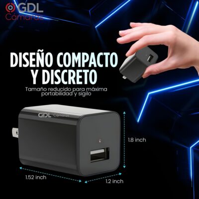 Cámara Espía WiFi Oculta Cargador USB Pared - Full HD - Vigilancia Remota