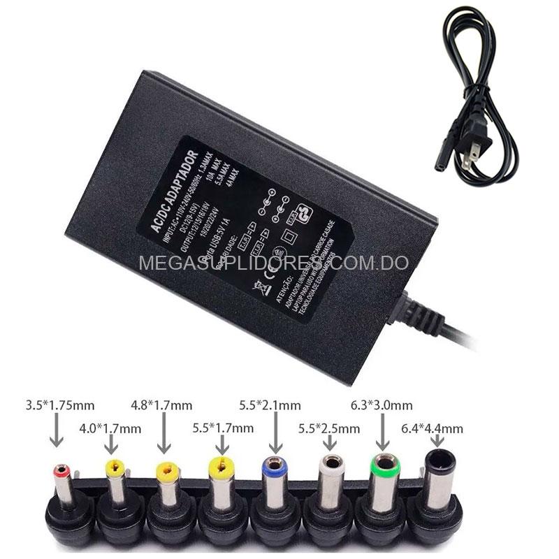 Cargador Universal para Laptop | 8 Cabezas |Fuente Voltaje Ajustable 15V-24V