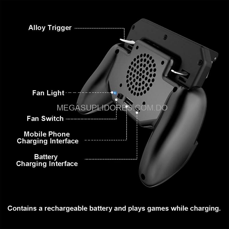 Control de Juegos para Celulares | Base de Carga con Abanico | Gatillos