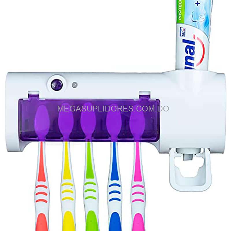 Xploit Titular de desinfectante Cepillo de Dientes Esterilizador Cepillo de Dientes UV Dispensador de Pasta de Dientes automático montado en la Pared para baño en casa 