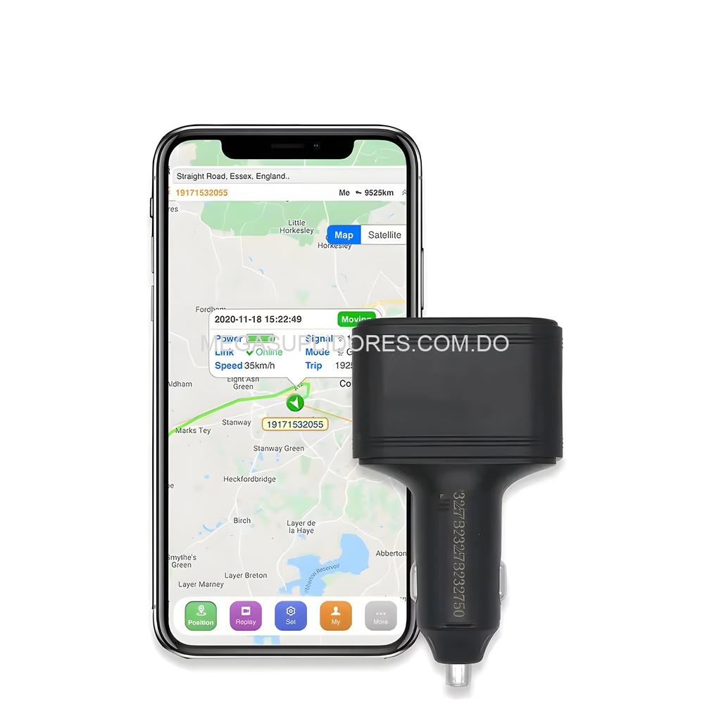 Rastreador GPS con Micrófono Oculto Tipo Cargador USB – Localizador para Vehículos