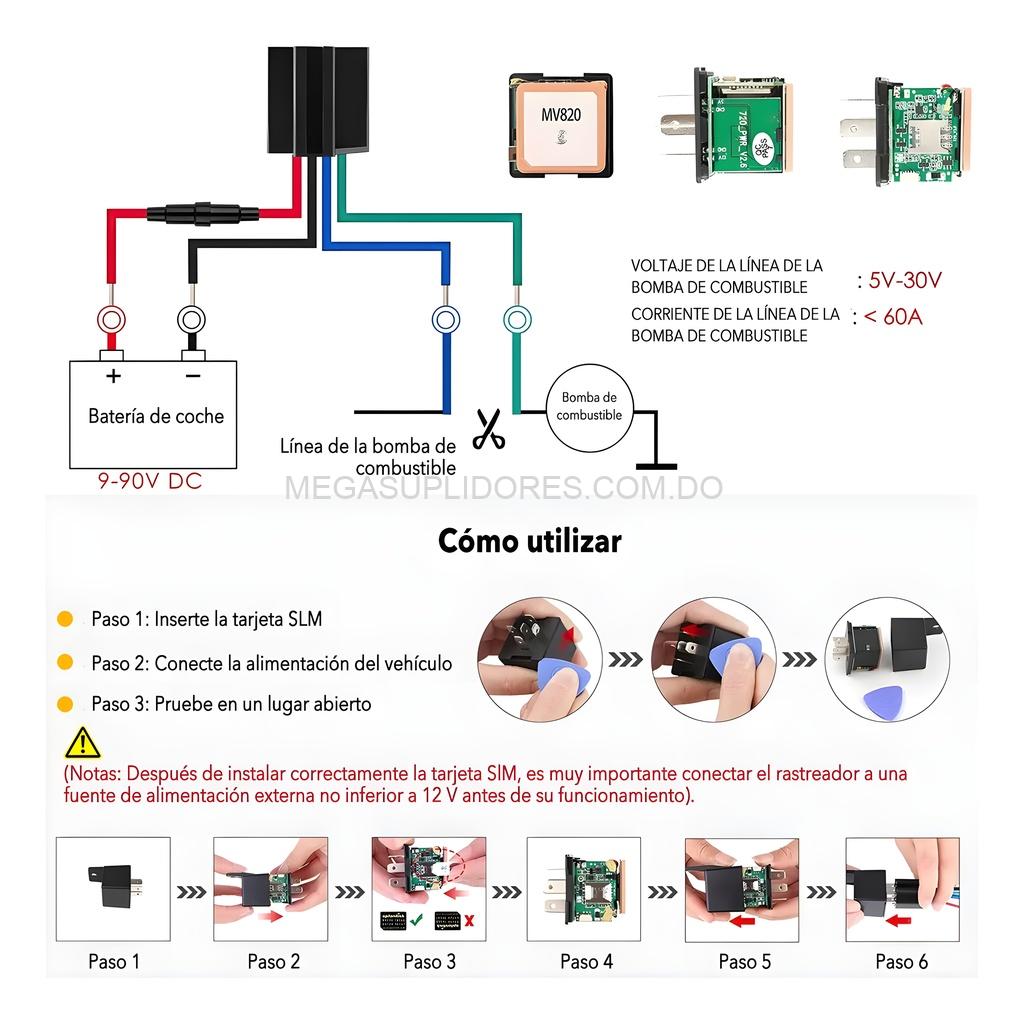 Rastreador GPS Tipo Relay – Localizador Vehicular con Apagado Remoto Seguimiento en Tiempo Real