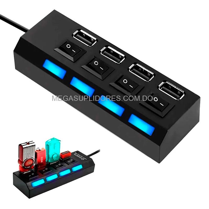 HUB USB 4 Puertos con interruptor Apagado y Encendido| Multipuertos