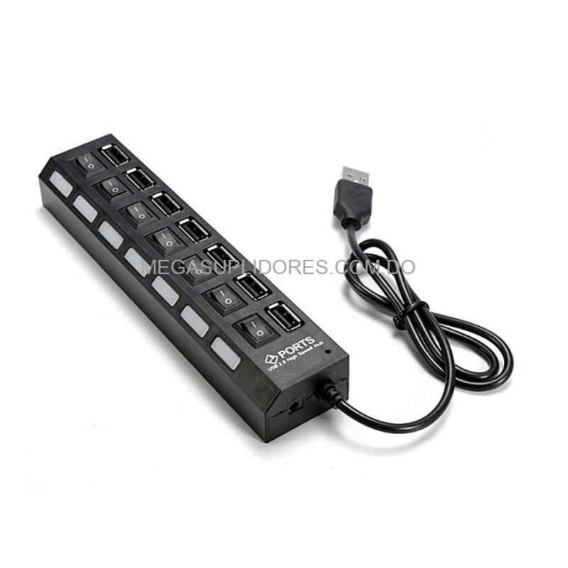 HUB USB 7 Puertos con interruptor Apagado y Encendido| Multipuertos