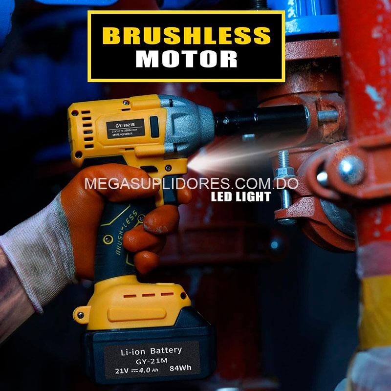 Llave de Impacto Inalámbrica | Pistola de Impacto Recargable Motor Brushless | Marca Americana