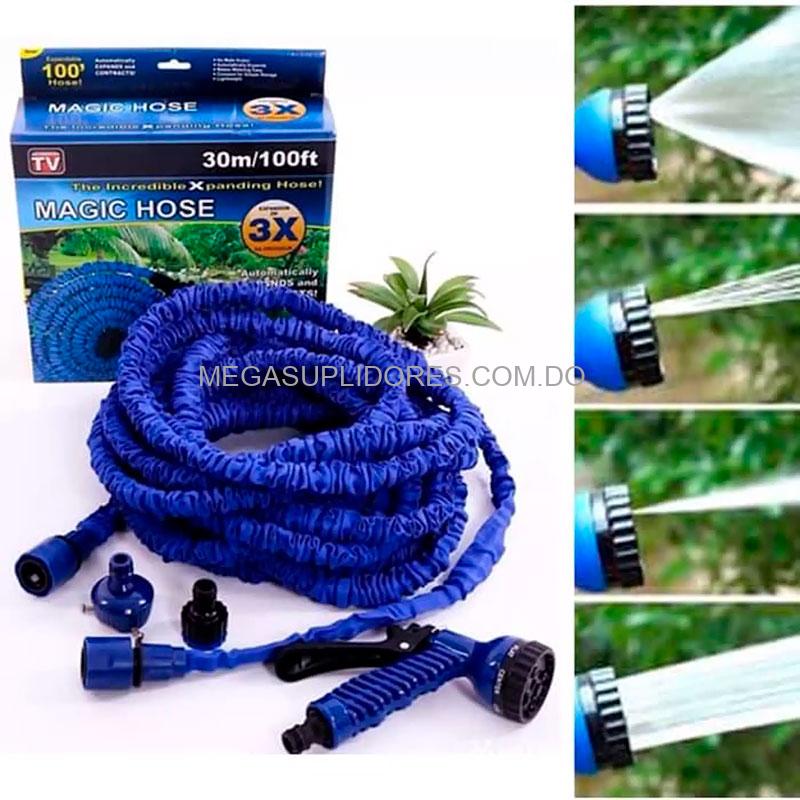 Manguera Expandible Anti-Enredos con Pistola de Presión Aspersor | 30 Metros/100 Pies| Magic Hose