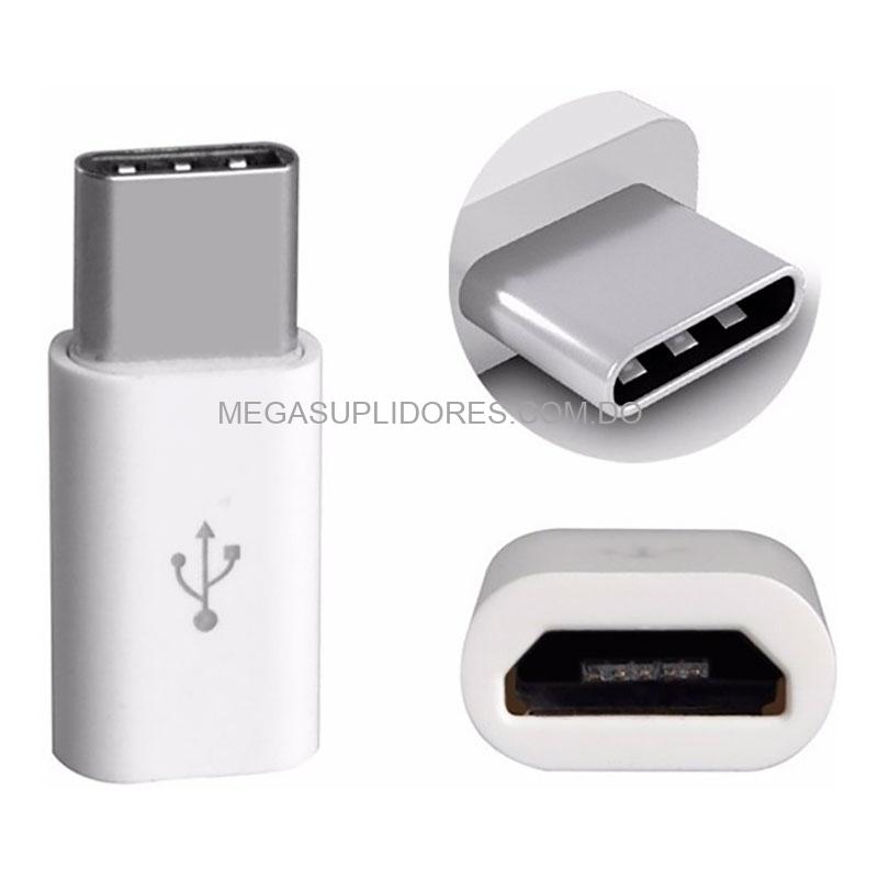 Adaptador OTG Micro USB V8 Hembra a USB Tipo C Macho