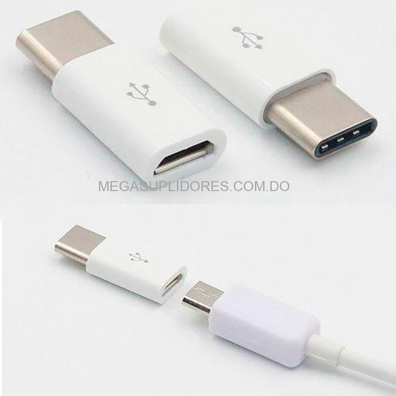 Adaptador OTG Micro USB V8 Hembra a USB Tipo C Macho
