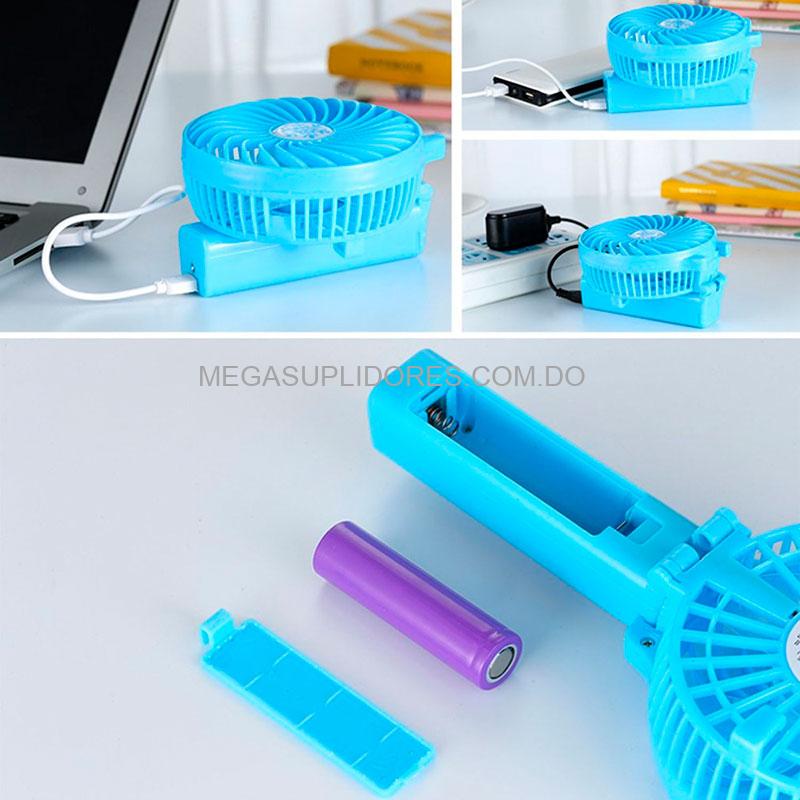 Mini Abanico Portátil de Mano | Ventilador Recargable con Base Ajustable