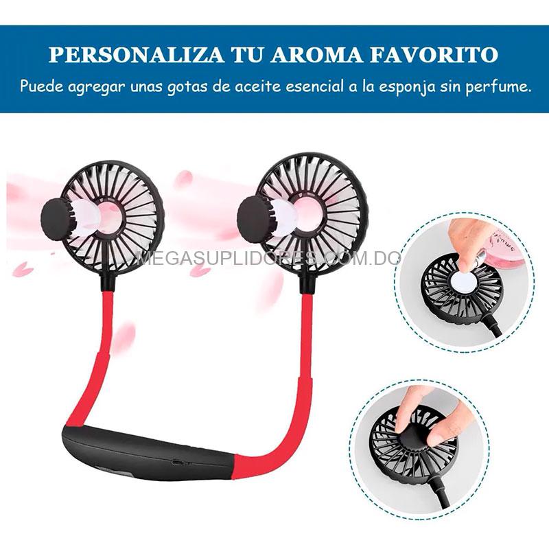 Mini Abanico Portátil USB para el Cuello | Ventilador Recargable Flexible con Luz de Colores