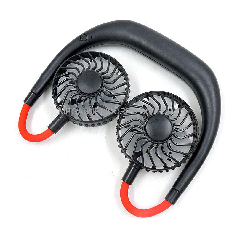 Mini Abanico Portátil USB para el Cuello | Ventilador Recargable Flexible con Luz de Colores