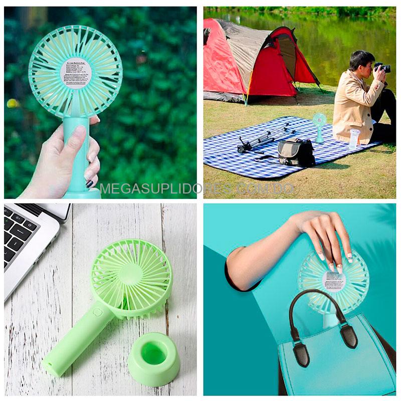 Mini Abanico Portátil de Mano | Ventilador Recargable con Base