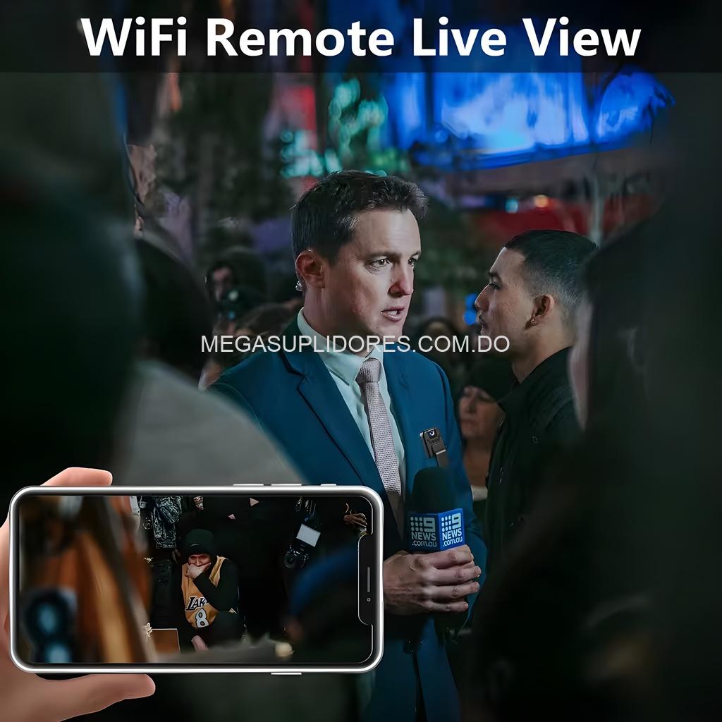 Mini Cámara Wifi Corporal con Visión Nocturna – Body Cam Portátil - Manos Libres