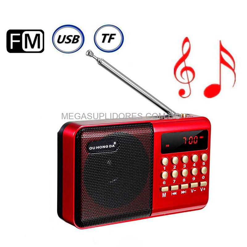 Mini Radio Bocina Portátil Recargable con Función FM y Soporte para Micro SD | Memoria USB y Audífonos