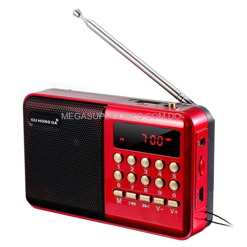Mini Radio Bocina Portátil Recargable con Función FM y Soporte para Micro SD | Memoria USB y Audífonos