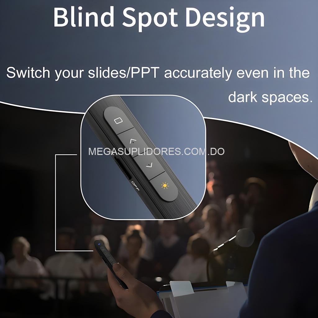 Presentador Inalámbrico con Puntero Láser Rojo – Control Remoto para Presentaciones