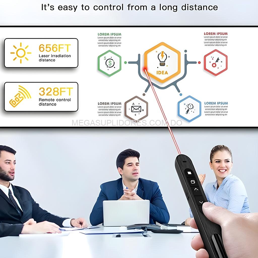 Presentador Inalámbrico con Puntero Láser Rojo – Control Remoto para Presentaciones