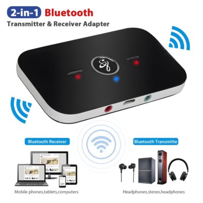 Transmisor y Receptor Bluetooth 2 en 1 – Adaptador de Audio Inalámbrico para TV y Sonido