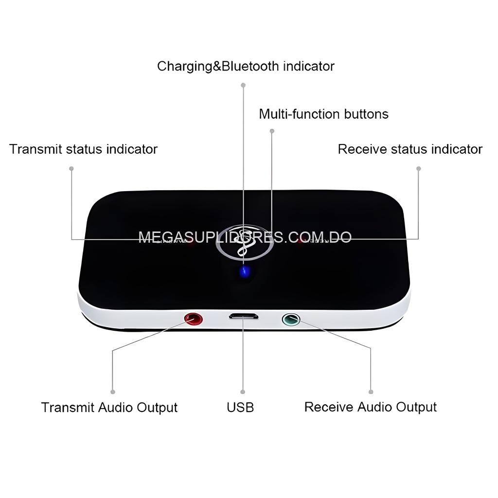 Transmisor y Receptor Bluetooth 2 en 1 – Adaptador de Audio Inalámbrico para TV y Sonido