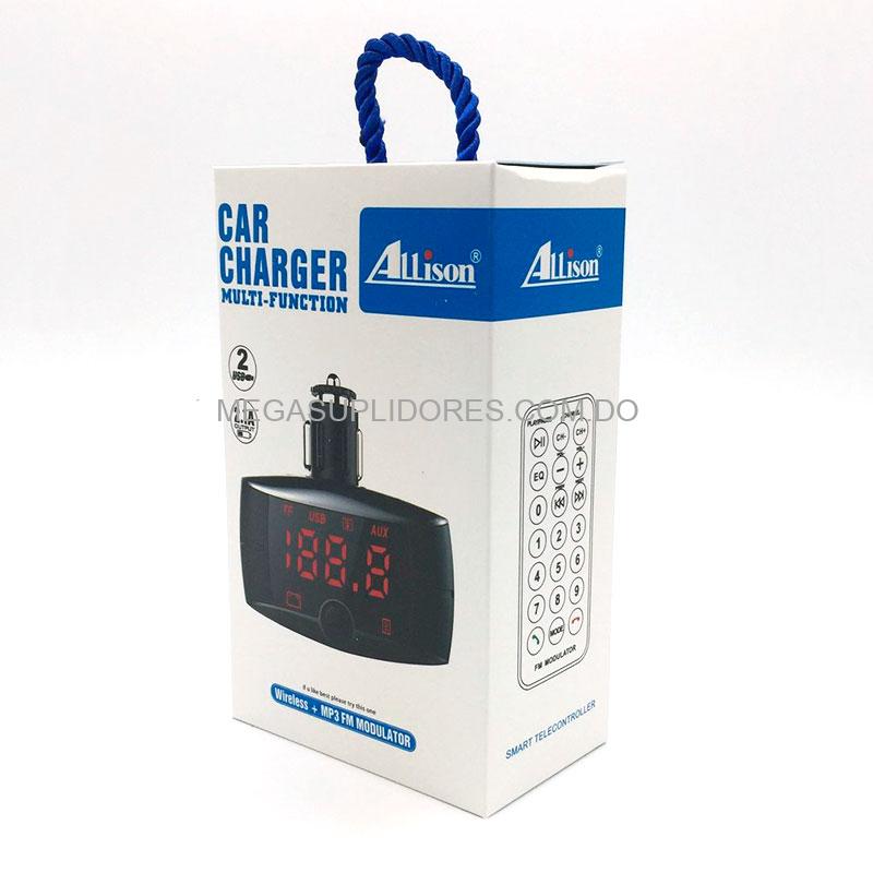 Modulador | Transmisor FM para Radio de Carro con Bluetooth | USB | Micro SD Y Auxiliar