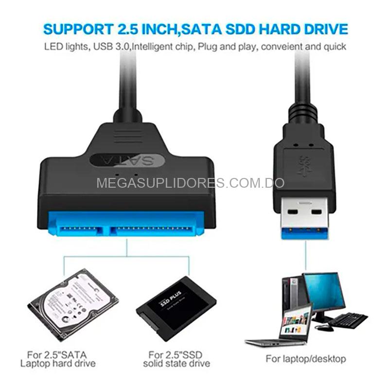 Adaptador USB 3.0 a SATA para Disco Duro 2.5 y SSD