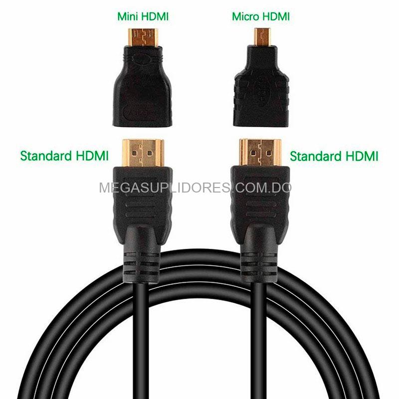 Cable HDMI Combo 3 en 1 | Adaptador Mini HDMI | Convertidor Micro HDMI